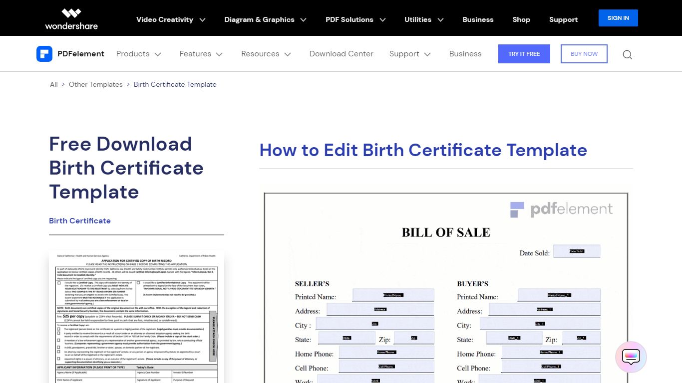 Birth Certificate Template - Free Download, Edit, Fill and Print