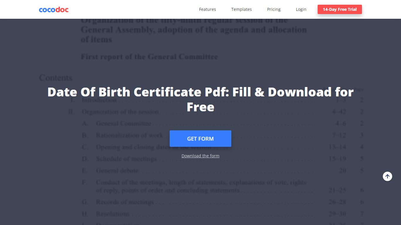 Date Of Birth Certificate Pdf: Fill & Download for Free - CocoDoc